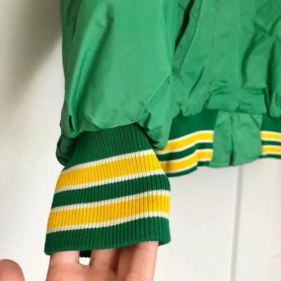 Vintage 1960s Beaver Dam High School Letterman’s JacketGreen and Yellow Ripon